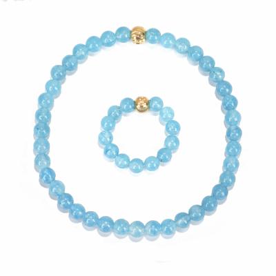 China New Style BOHEMIA Blue Green Cooper Bracelet Natural Stone Flower Bead Charm Bracelet For Women for sale