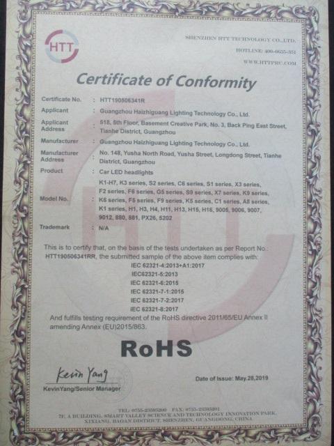 RoHS - Guangzhou Haizhiguang Lighting Technology Co., Ltd.