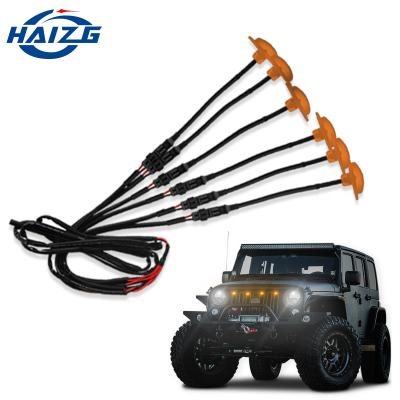 China ABS Plastic HAIZG Newest High Quality 2021 4 Led 5 Led Daytime Running Light Anti-Collision Warning Light In Rainy Day for sale