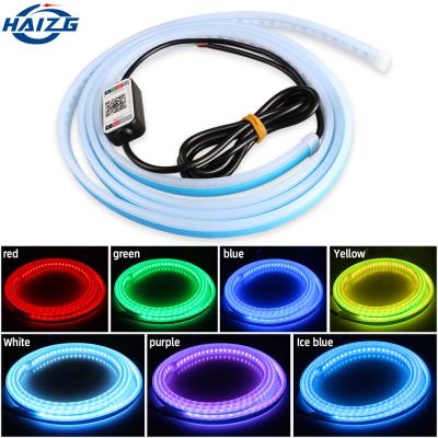 China Wholesale HAIZG plastic car led hood strip light 180cm RGB APP led flexible light waterproof drl daytime running light for sale