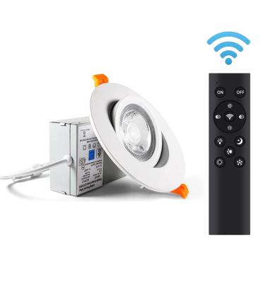 China Modern 4IN 9W 2.4G Remote Controller LED Recessed Eyeball Downlight 3CCT Anti Glare No Leak Air Tight for sale