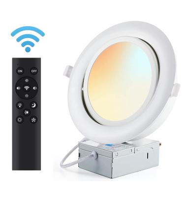 China Modern 4in 9W 2.4G Remote Controller LED Recessed Gimbal Downlight 3CCT ETL ES Certification for sale