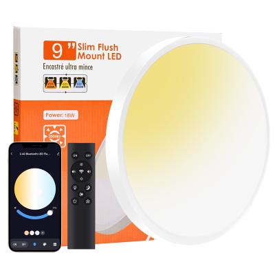 China Modern 9in 2.4G Bluetooth Remote Wall Switch Controlled Flush Mount Panel for sale