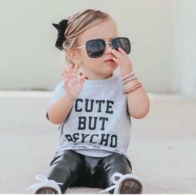 China Fashion Sunglasses Fashion Metal Frame Kids Glass Sunglasses for sale