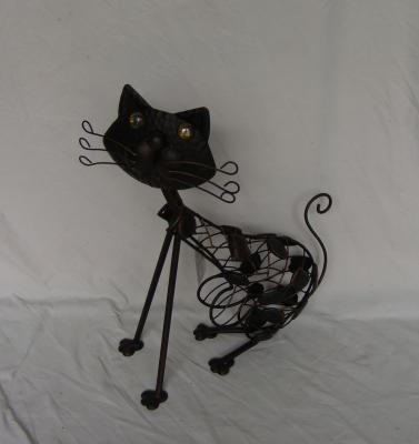 China Cat Animal Crafts Cats Animal Opens Iron Metal Yard Decoration for sale