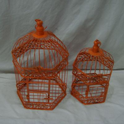 China Viable Metal Portable Outdoor Decoration Indoor Garden Orange Bird Cage for sale