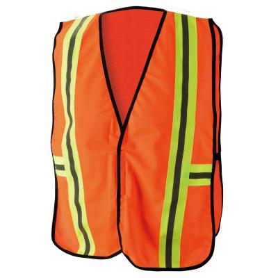 China Breathable Vest 80G/M2 Polyester Safety Solid Base Vest With Yellow Reflective Brand And Hook Andloop Closure for sale