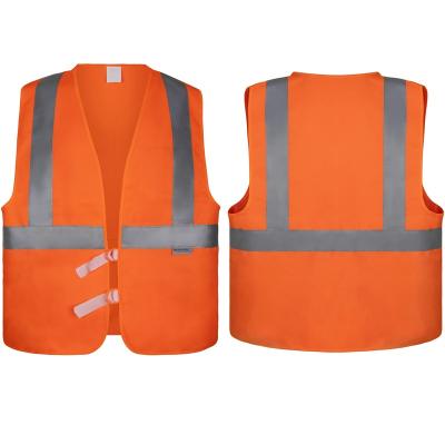 China Breathable Safety Vest ANSI Class 2 100% Polyester Orange Reflective High Visibility Safety Vest Work Wear Popular Uses for sale