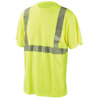 China High Visibility Birds-Eye Mesh Shirt Breathable Quick Drying Hi Strength Reflective Wicking Safety Short Sleeve Shirt For Construction for sale