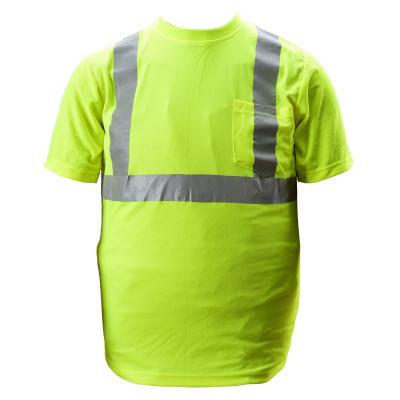 China Short Sleeve Construction High Visibility High Visibility Reflective T-shirt Custom Made Safety Hi Vis Work Shirts For Men for sale