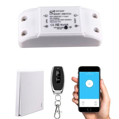 China Smart Home Appliances Switch DIY Circuit Modification WiFi&RF433 Alexa Voice Control Tuya Smart Remote Control App Supports 10A 90-250V AC for sale