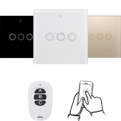 China EU Standard WiFi&RF433MHz Tuya Smart Switch App Lighting Three Way Office & Home Lighting Control Alexa Google Assistant Voice Control for sale