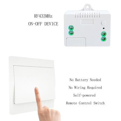 China Remote Control Smart Home Appliances Self-Powered RF433MHz Wireless Switch NO Battery European Regulations 1 Gang Home Lamp Switch for sale