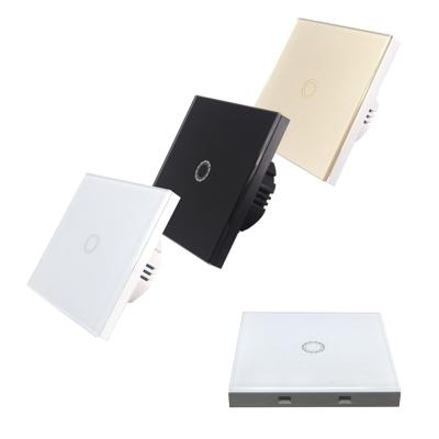 China Eu Standard Wireless Remote Control Switch RF433MHz Touch Tempered Glass Fireproof Eu-SS-N103 One Way Panel for sale