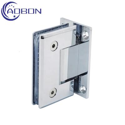 China Easy Installation 90 Degree Durable Safe Glass To Wall Shower Hinge Single Good Bearing For 8-12MM Bathroom Glass Door Hinge for sale