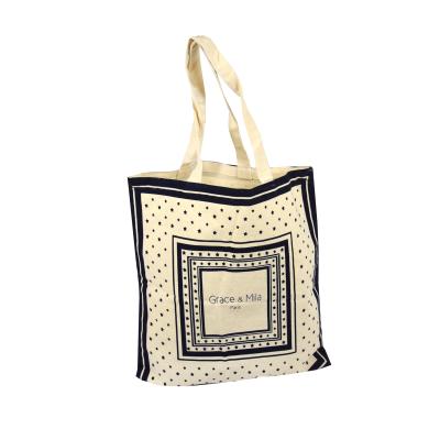 China High Quality Quality Shoulder Shopping Bag 100% Cotton Canvas Reusable Natural Handled Tote Bag for sale