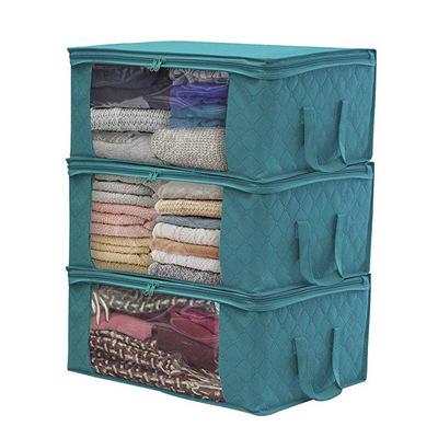 China Viable Home Nonwoven Fabric Foldable Fabric Storage Boxes for Clothes Dress Toy Stackable Bins Organizer Collapsible for sale