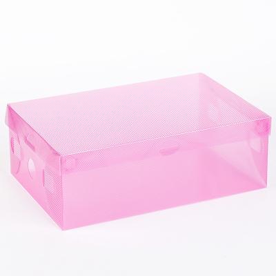 China Recyclable custom size logo plastic shoes box storage box pringting plastic shoe boxes for sale