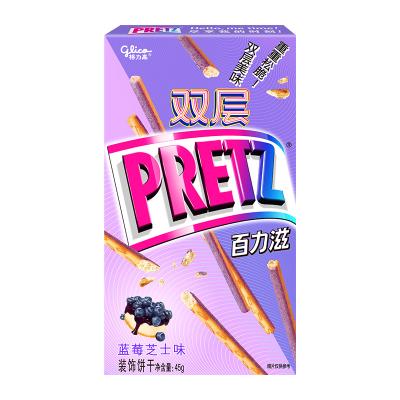 China Normal Wholesale High Quality Glico Pretz Biscuit Stick 45g Blueberry Cheese Flavor for sale