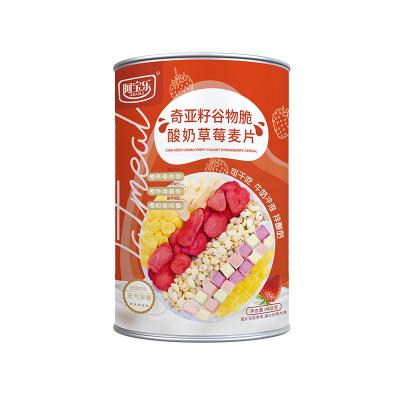 China Natural Chia Seed Cereal Yogurt Peach Strawberry Cereal Fruit Cereal 400g for sale