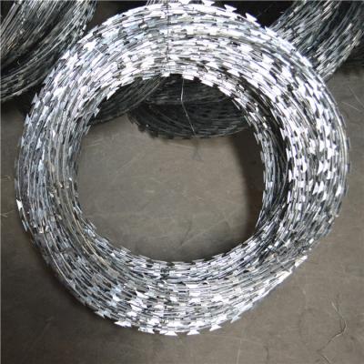 China BTO-22 5kg hot dip galvanized razor wire for sale