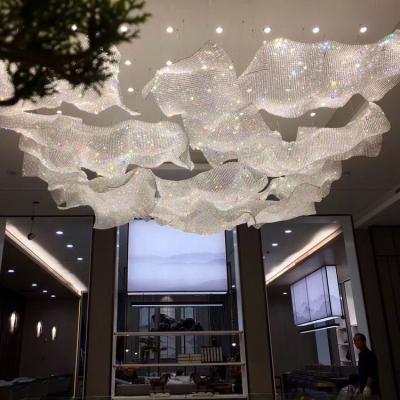 China Modern Chandelier Hotel Lobby Custom Non-standard Construction KTV Woven Crystal Net Pendant Lamp for sale