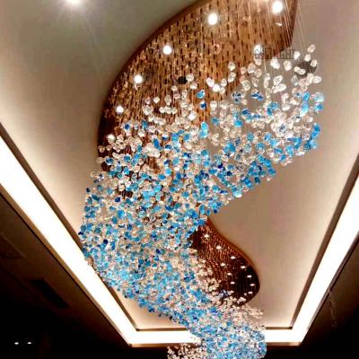 China Customization modern hotel decorative stones ceiling lamps glass chandelier for large sand table sale service for sale