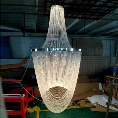 China Modern decorative large crystal chandelier bead curtain crystal chandelier used for hotel lobby villa stairs for sale