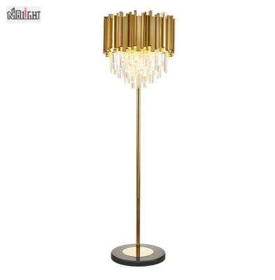 China Dia.35*H150cm/Light-luxury decorative art modern postmodern crystal floor lamp, for model room, bedroom, dining room for sale