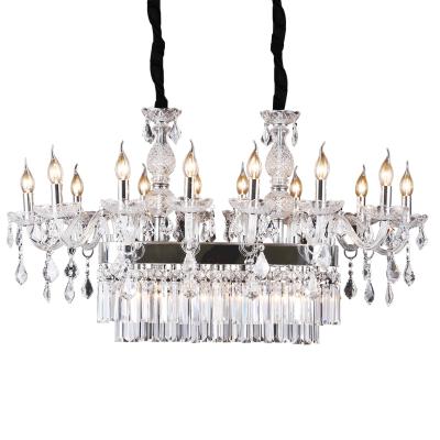 China Traditional Light Luxury Glass Candle Lighting Crystal Chandelier For Living Room Bedroom Villa Hotel for sale