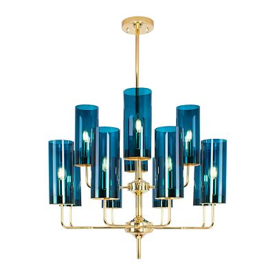 China Modern simple fashion living room dining room lamp villa hotel designer creative study stained glass chandelier for sale