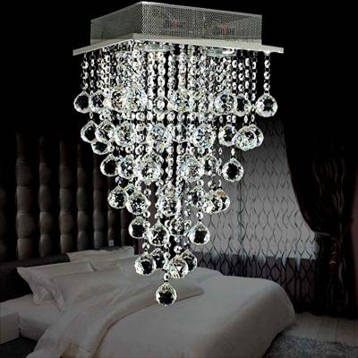 China Simple Modern Crystal Pendant Light Octagonal Beads Crystal Ball Hanging Chain Lamp for Hallway for sale