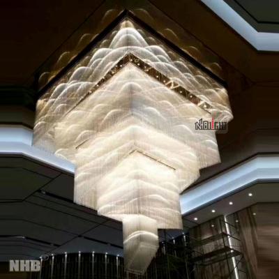 China Large Modern Customize Lamp Art Glass Chandelier Engineering Pendant Lamp For Hotel Foyer And Villa for sale