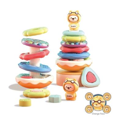 China Early Educational Infant Multi Function Role Match Shape Baby Toy Poly Rocker 14.8*14.8*17.3cm for sale