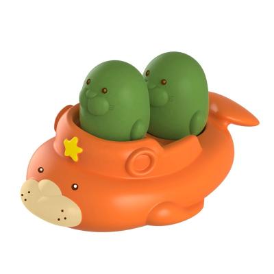 China Baby Bath Animal Toys Mini Sea Lion Shape Boat Shower Game Set Cute Newborn Baby Happy Bath Animal Toys for sale