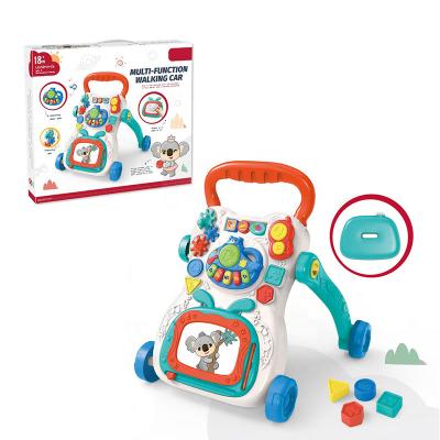 China Learn Piano Drawing Board Walking Top Selling Musical Baby Learning Walker Baby Trolley For Kids for sale