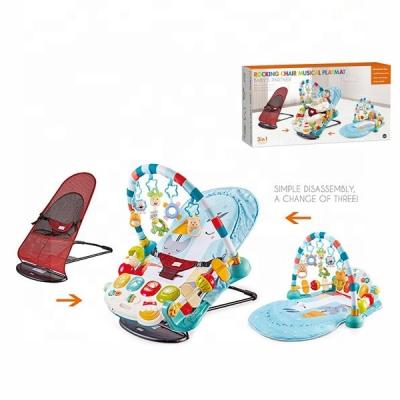 China Modern Baby 3 in 1 Musical Rocking Chair Baby Soft Play Mat with Piano Baby Rocking Chair for sale