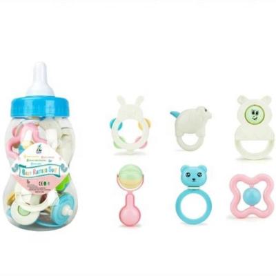 China Soft Eco-Friendly Baby Ratchets Safety Soft Teeth Bells Toys Newborn Baby Buzzer Toys for sale