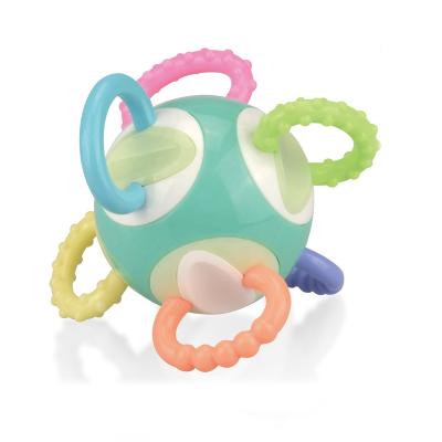 China It can be boiled to high temperature newborn hexagon molars toys twisting gumball baby plain Manhattan teether for sale