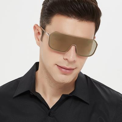 China Oversized sunglasses unisex flat surface tr90 fashion sun glasses custom one piece men women sunglasses for sale