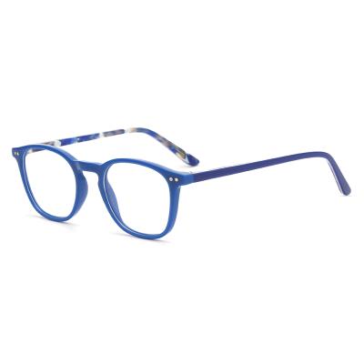 China Custom Acetate Myopic Glasses Novelty Vintage Acetate Blue Logo Frames for sale