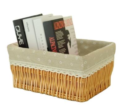 China Large Willow Basket Wicker Basket Woven Handmade Rectangular Viable With Coating for sale