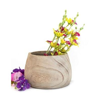 China Yulin Jiafu Large Rustic Outdoor Wooden Flower Vase Pots For Plants Garden Planter Decor Indoor Large Plant Pots for sale