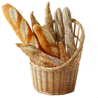 China Sustainable Dark Wicker Stick Baguette Bread French Food Basket for sale