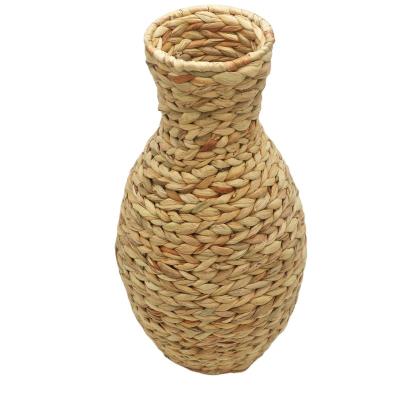 China Sustainable Hand - Woven Christmas Decoration Supplies Water Hyacinth Flower Baskets for sale