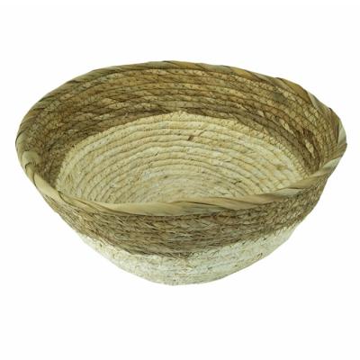 China Small Eco-Friendly Sustainable Corn Husk Rope Weave Basket for sale