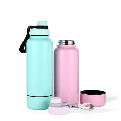 China Sustainable New Model Everich 32oz 40oz Insulated Flask Stainless Steel Sports Vacuum Water Bottle With Portable Rope Lid for sale