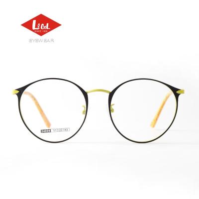 China Southeast Asia Latest High Quality Custom Branded Best Stylish Teenage Show Fit Asian Glasses Store Yellow Round Glasses Frames Guangzhou for sale