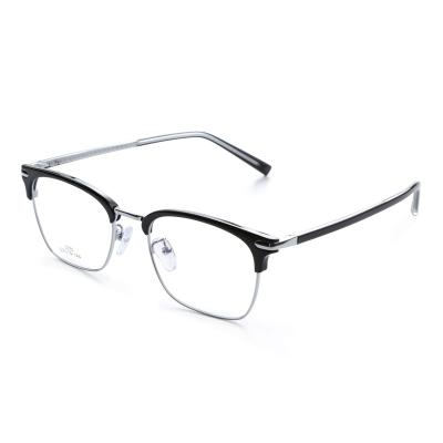 China Fashionable Metal With Acetate Combination Innovative Gentleman Glass Frame Temple Optical Thin Thin Eye Wear Monturas 3370# for sale