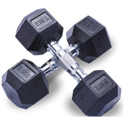 China Universal Hot Sale Cheapest Rubber Hex Dumbbell 2kg for sale